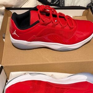 Jordan Red and White Athletic Shoes